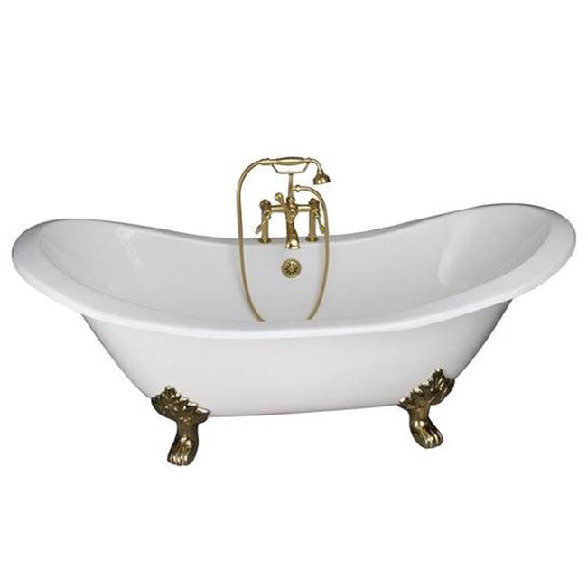 Barclay - Tub Kit 71'' CI Dbl Slipper, Filler, Supplies, Drain-PB - Polished Brass
