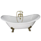 Barclay - Tub Kit 71'' CI Dbl Slipper, Filler, Supplies, Drain-PB - Polished Brass