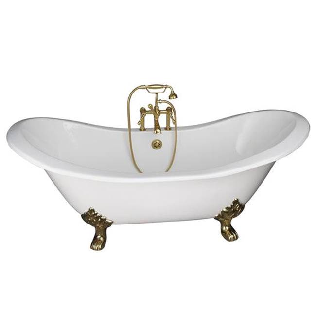 Barclay - Tub Kit 71'' CI Dbl Slipper, Filler, Supplies, Drain-PB - Polished Brass