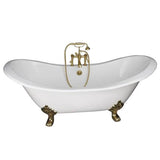 Barclay - Tub Kit 71'' CI Dbl Slipper, Filler, Supplies, Drain-PB - Polished Brass