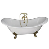 Barclay - Tub Kit 71'' CI Dbl Slipper, Filler, Supplies, Drain-PB - Polished Brass