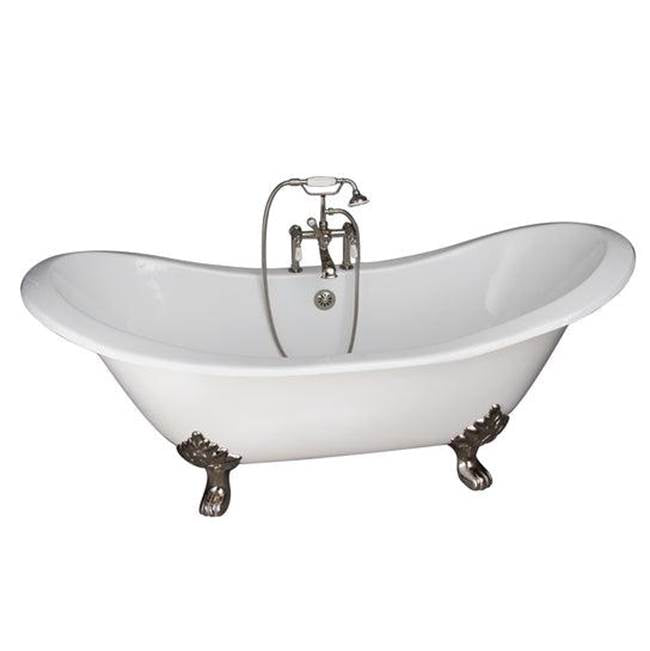 Barclay - Tub Kit 71'' CI Dbl Slipper Filler, Supplies, Drain-PN - Polished Nickel