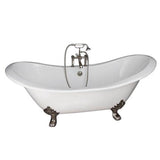 Barclay - Tub Kit 71'' CI Dbl Slipper Filler, Supplies, Drain-PN - Polished Nickel