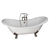 Barclay - Tub Kit 71'' CI Dbl Slipper Filler, Supplies, Drain-PN - Polished Nickel