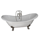 Barclay - Tub Kit 71'' CI Dbl Slipper Filler, Supplies, Drain-PN - Polished Nickel