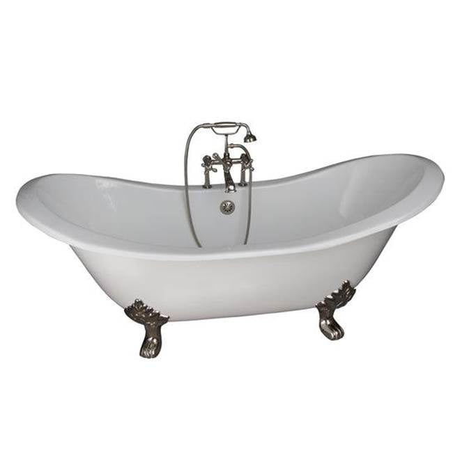 Barclay - Tub Kit 71'' CI Dbl Slipper Filler, Supplies, Drain-PN - Polished Nickel