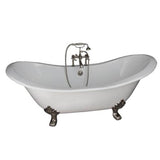 Barclay - Tub Kit 71'' CI Dbl Slipper Filler, Supplies, Drain-PN - Polished Nickel