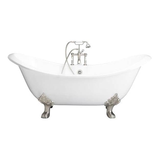 Barclay - Tub Kit 71'' CI Dbl Slipper Filler, Supplies, Drain-BrNkl - Satin Nickel
