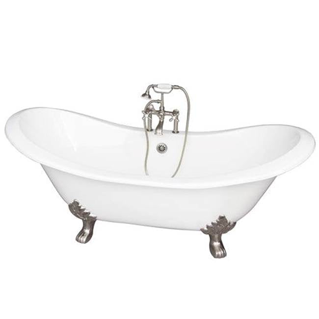 Barclay - Tub Kit 71'' CI Dbl Slipper Filler, Supplies, Drain-BrNkl - Satin Nickel