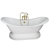 Barclay - Tub Kit 71'' CI Dbl Slipper, Filler, Supplies, Drain- PB - Polished Brass