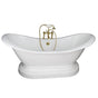 Barclay - Tub Kit 71'' CI Dbl Slipper, Filler, Supplies, Drain- PB - Polished Brass