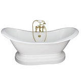Barclay - Tub Kit 71'' CI Dbl Slipper, Filler, Supplies, Drain- PB - Polished Brass