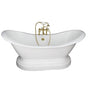Barclay - Tub Kit 71'' CI Dbl Slipper, Filler, Supplies, Drain- PB - Polished Brass