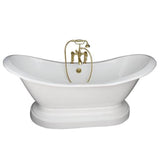 Barclay - Tub Kit 71'' CI Dbl Slipper, Filler, Supplies, Drain- PB - Polished Brass