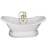 Barclay - Tub Kit 71'' CI Dbl Slipper, Filler, Supplies, Drain- PB - Polished Brass