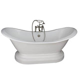 Barclay - Tub Kit 71'' CI Dbl Slipper, Filler,Supplies,Drain-PN - Polished Nickel