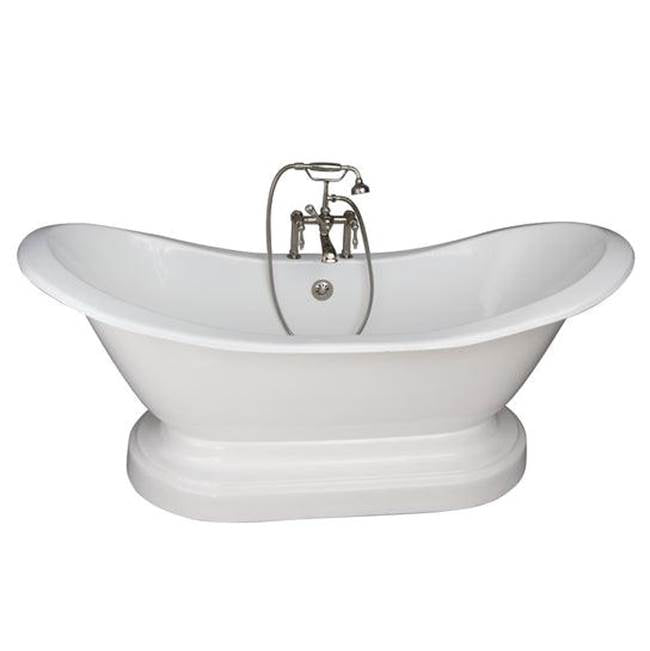 Barclay - Tub Kit 71'' CI Dbl Slipper, Filler,Supplies,Drain-PN - Polished Nickel