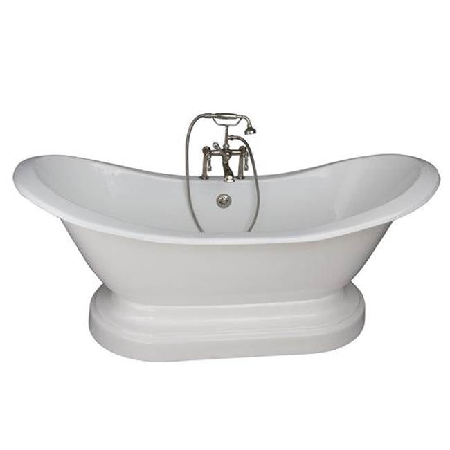 Barclay - Tub Kit 71'' CI Dbl Slipper, Filler,Supplies,Drain-PN - Polished Nickel