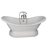 Barclay - Tub Kit 71'' CI Dbl Slipper, Filler,Supplies,Drain-PN - Polished Nickel