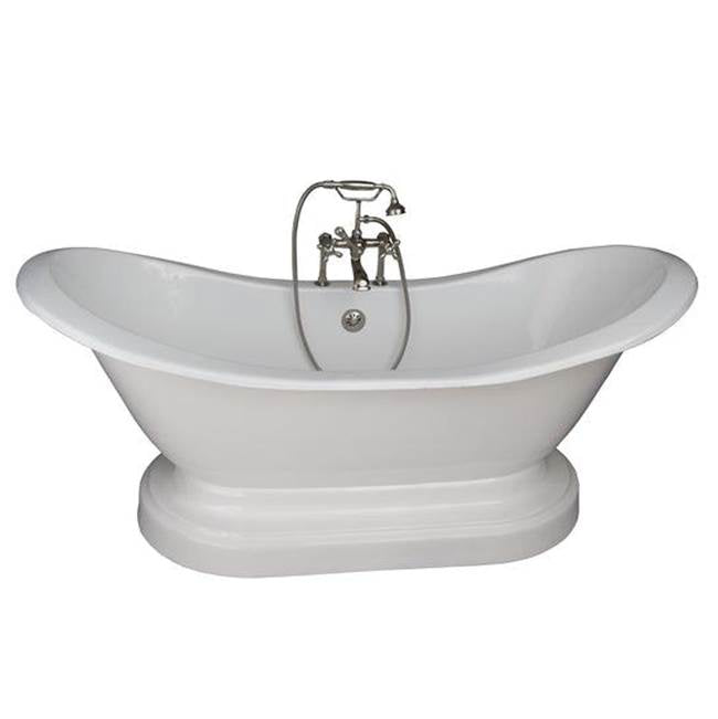 Barclay - Tub Kit 71'' CI Dbl Slipper, Filler,Supplies,Drain-PN - Polished Nickel