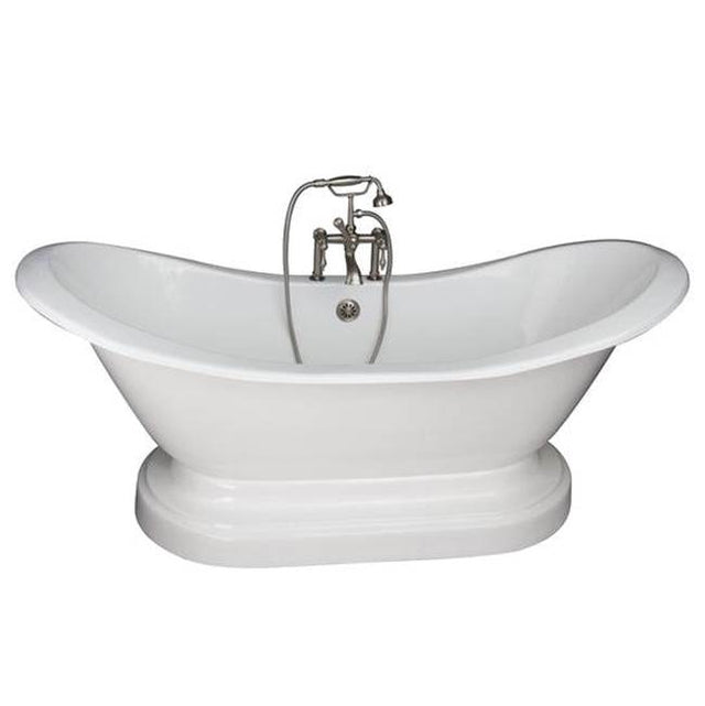 Barclay - Tub Kit 71'' CI Dbl Slipper, Filler,Supplies,Drain-Brsd Nkl