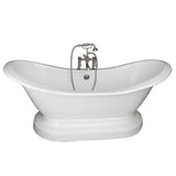 Barclay - Tub Kit 71'' CI Dbl Slipper, Filler,Supplies,Drain-Brsd Nkl
