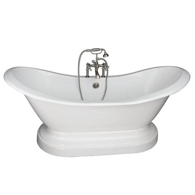 Barclay - Tub Kit 71'' CI Dbl Slipper, Filler,Supplies,Drain-Brsd Nkl
