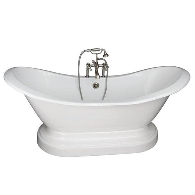Barclay - Tub Kit 71'' CI Dbl Slipper, Filler,Supplies,Drain-Brsd Nkl