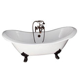 Barclay - Tub Kit 71'' CI Dbl Slipper Filler, Supplies, Drain-ORB - Oil Rubbed Bronze