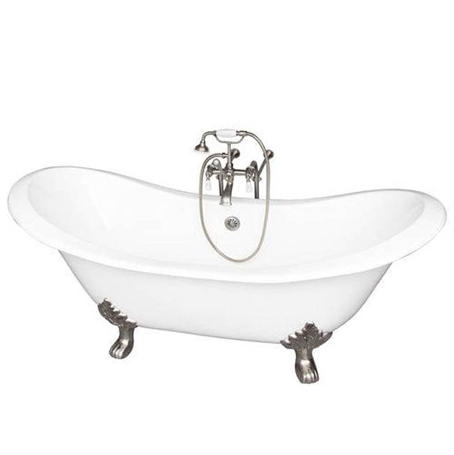 Barclay - Tub Kit 71'' CI Dbl Slipper Filler, Supplies, Drain-BrNkl - Satin Nickel