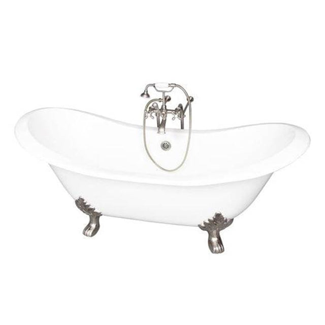 Barclay - Tub Kit 71'' CI Dbl Slipper Filler, Supplies, Drain-BrNkl - Satin Nickel