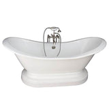 Barclay - Tub Kit 71'' CI Dbl Slipper, Filler, Supples, Drain-Br Nkl