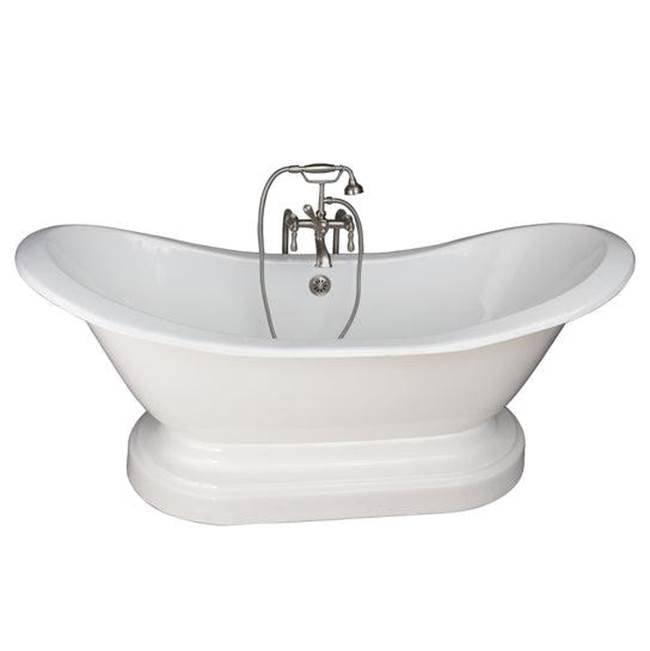 Barclay - Tub Kit 71'' CI Dbl Slipper, Filler, Supples, Drain-Br Nkl