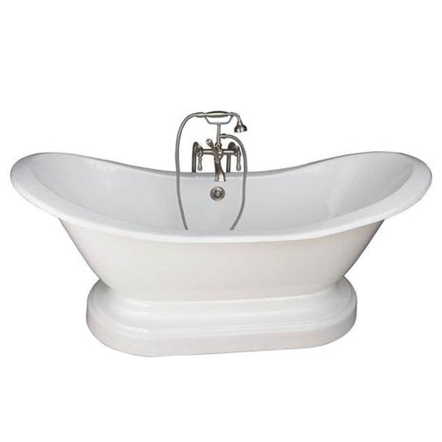 Barclay - Tub Kit 71'' CI Dbl Slipper, Filler, Supples, Drain-Br Nkl