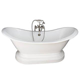 Barclay - Tub Kit 71'' CI Dbl Slipper, Filler, Supples, Drain-Br Nkl