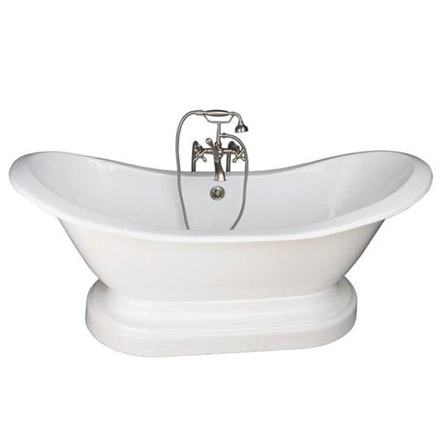 Barclay - Tub Kit 71'' CI Dbl Slipper, Filler, Supples, Drain-Br Nkl