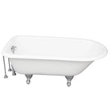 Barclay - Tub Kit 60'' CI Roll Top, Tub Filler, Supplies, Drain-Chrome - Polished Chrome