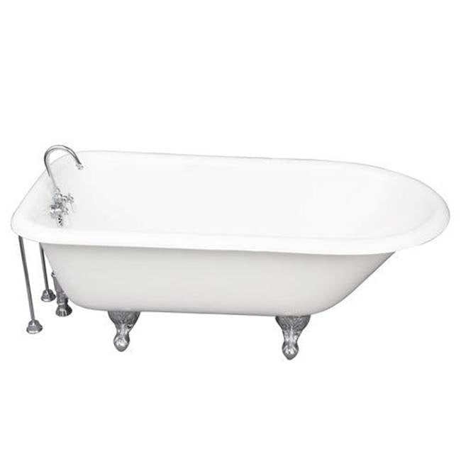 Barclay - Tub Kit 60'' CI Roll Top, Tub Filler, Supplies, Drain-Chrome - Polished Chrome
