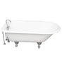 Barclay - Tub Kit 60'' CI Roll Top, Tub Filler, Supplies, Drain-Chrome - Polished Chrome