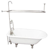 Barclay - Tub Kit 60'' CI Roll Top, Shwr Unit, Supplies, Drain-BrNkl - Satin Nickel