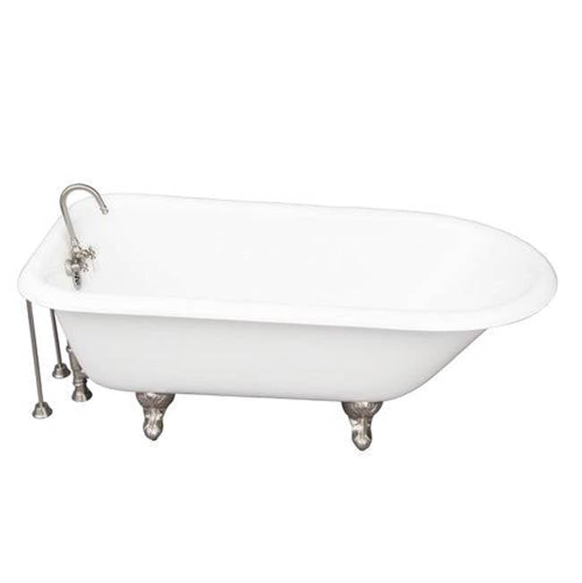 Barclay - Tub Kit 67'' CI Roll Top, Tub Filler, Supplies, Drain-BrNkl - Satin Nickel