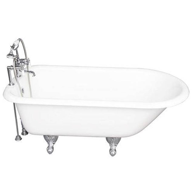 Barclay - Tub Kit 60'' CI Roll Top, Tub Filler, Supplies, Drain-Chrome - Polished Chrome