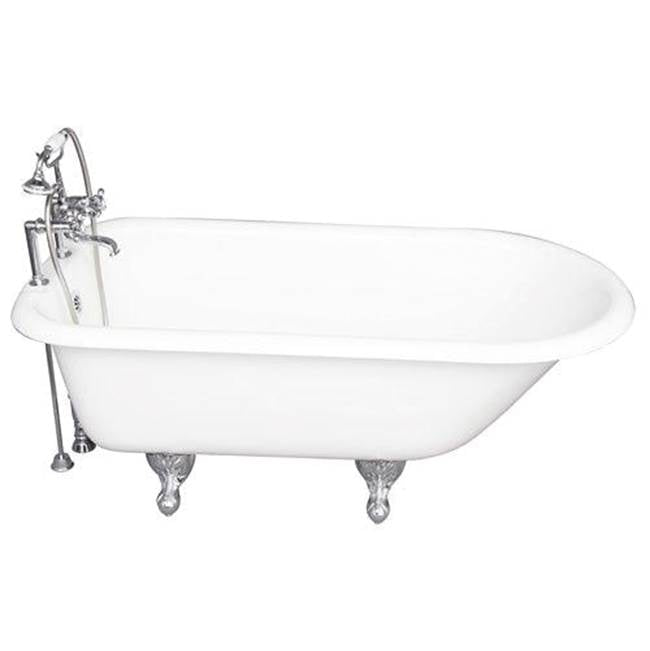 Barclay - Tub Kit 60'' CI Roll Top, Tub Filler, Supplies, Drain-Chrome - Polished Chrome