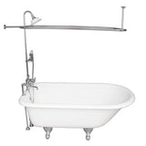 Barclay - Tub Kit 60'' CI Roll Top, Shwr Unit, Supplies, Drain-Chrome - Polished Chrome