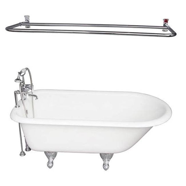 Barclay - Tub Kit 60'' CI Roll Top, Shwr Unit, Supplies, Drain-Chrome - Polished Chrome