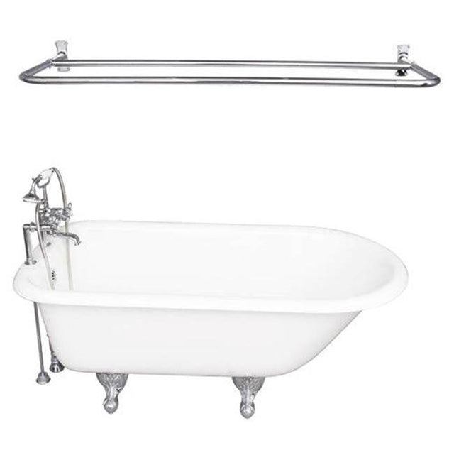 Barclay - Tub Kit 60'' CI Roll Top, Shwr Unit, Supplies, Drain-Chrome - Polished Chrome
