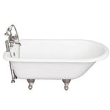 Barclay - Tub Kit 60'' CI Roll Top Filler, Supplies, Drain-BrNkl - Satin Nickel