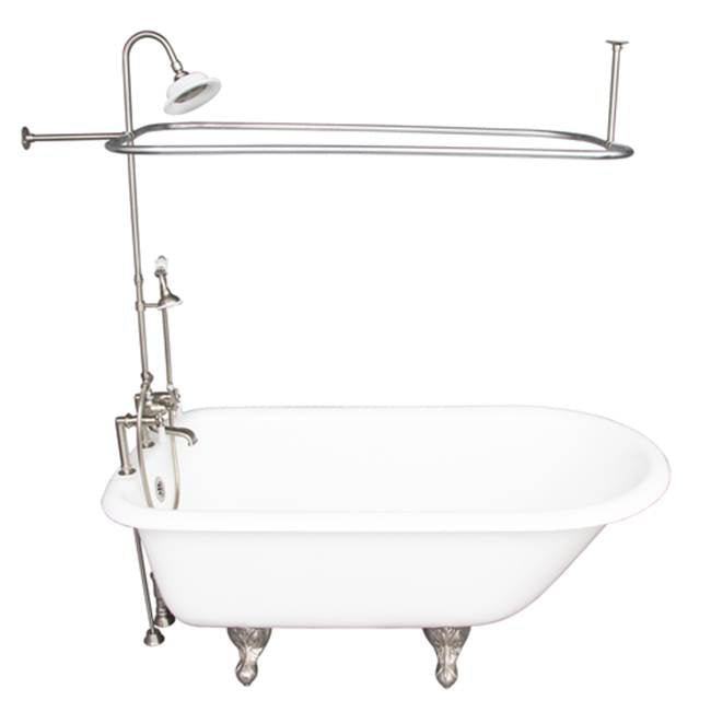 Barclay - Tub Kit 60'' CI Roll Top, Shwr Unit, Supplies, Drain-BrNkl - Satin Nickel