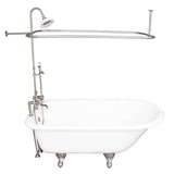 Barclay - Tub Kit 60'' CI Roll Top, Shwr Unit, Supplies, Drain-BrNkl - Satin Nickel