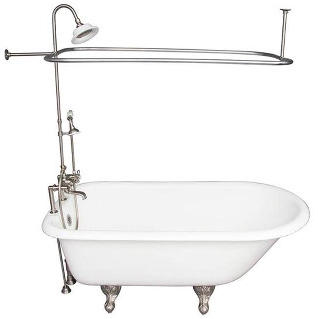 Barclay - Tub Kit 60'' CI Roll Top, Shwr Unit, Supplies, Drain-BrNkl - Satin Nickel
